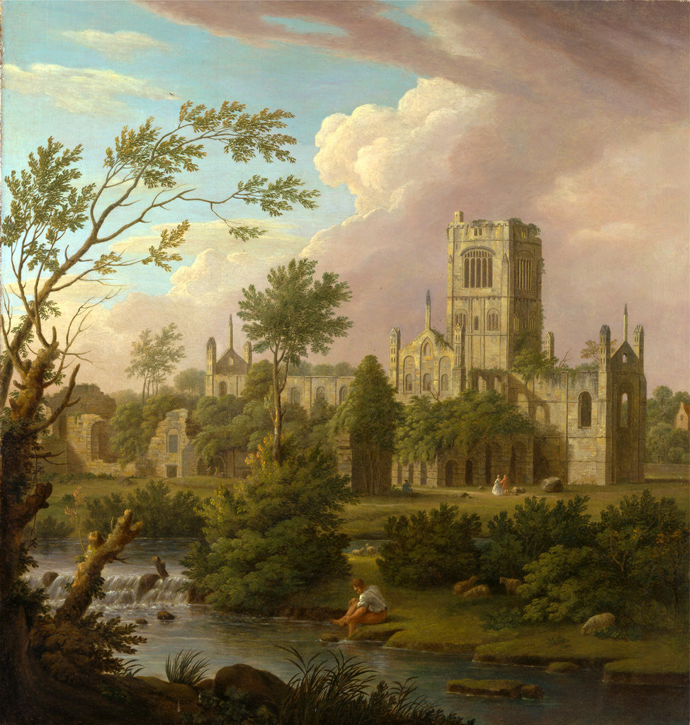 Detail of Kirkstall Abbey, Yorkshire by George Lambert