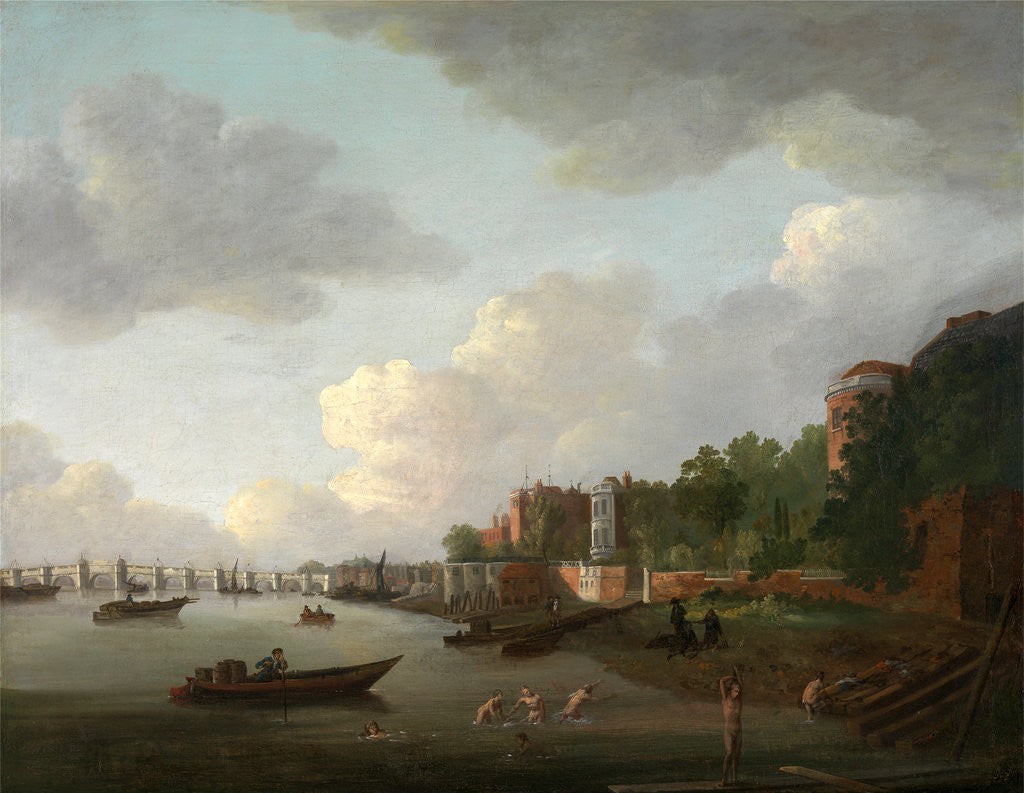 Detail of An Imaginary View of Westminster Bridge, London, Adrien Leprieur by Adrien Leprieur
