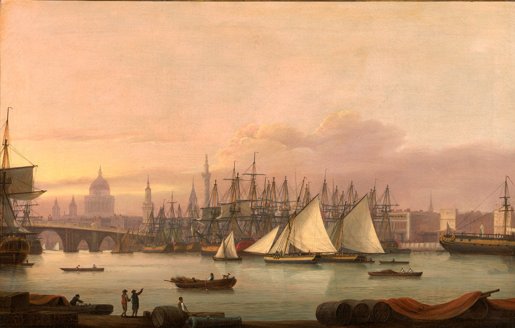 Detail of The Port of London by Thomas Luny