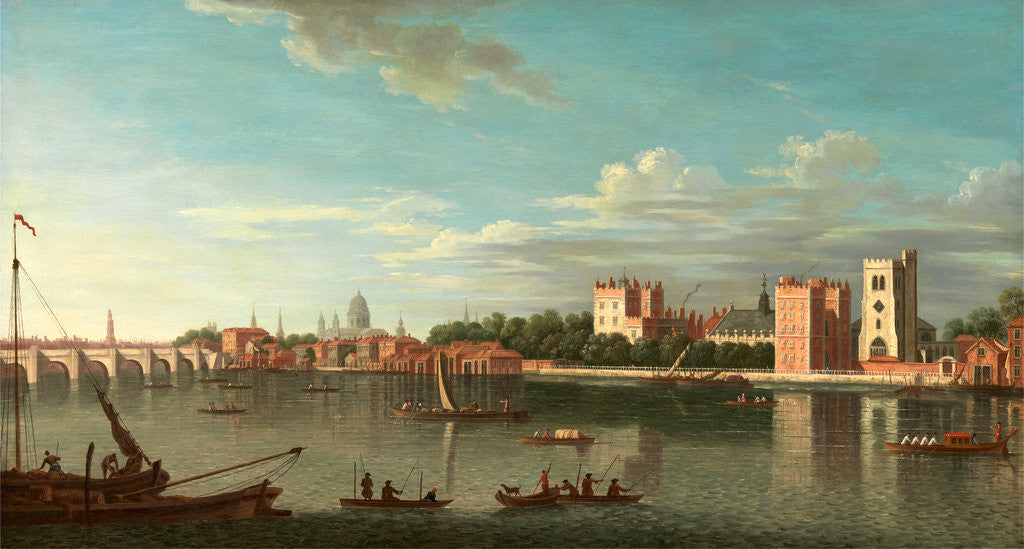 Detail of Thames at Lambeth Palace, London by Anonymous