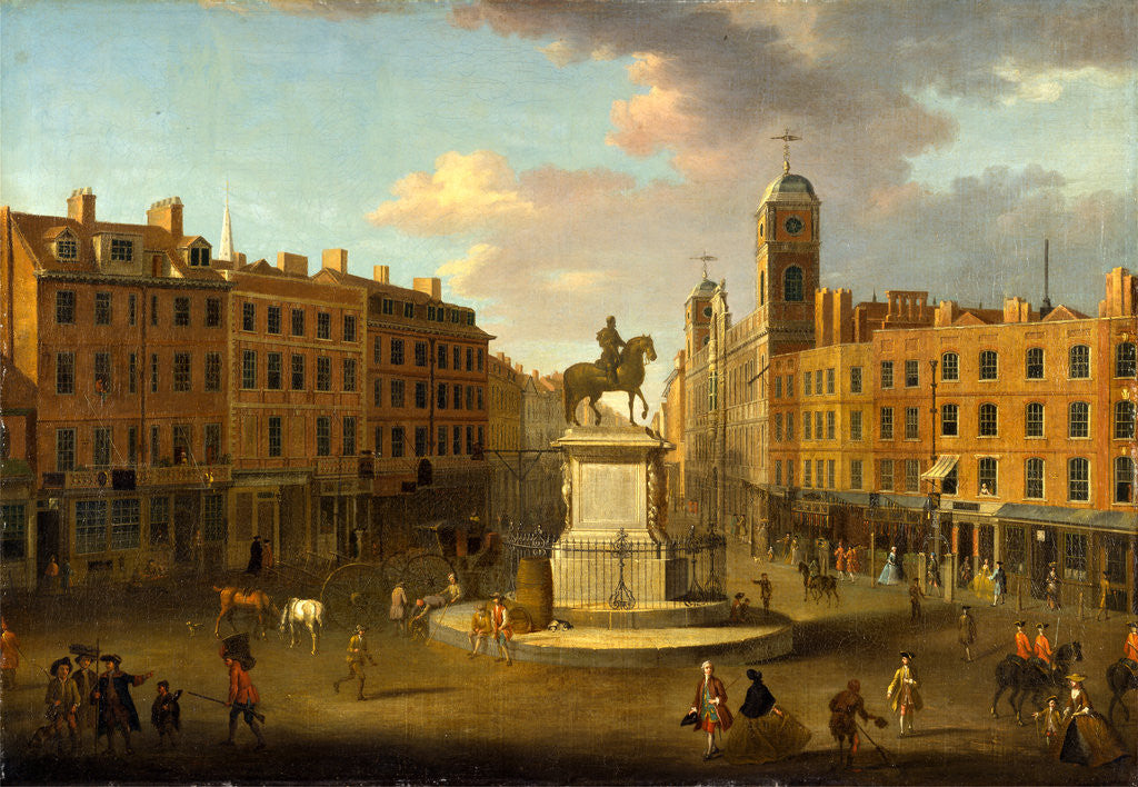Detail of Charing Cross, with the Statue of King Charles I and Northumberland House, London, Joseph Nickolls by Joseph Nickolls