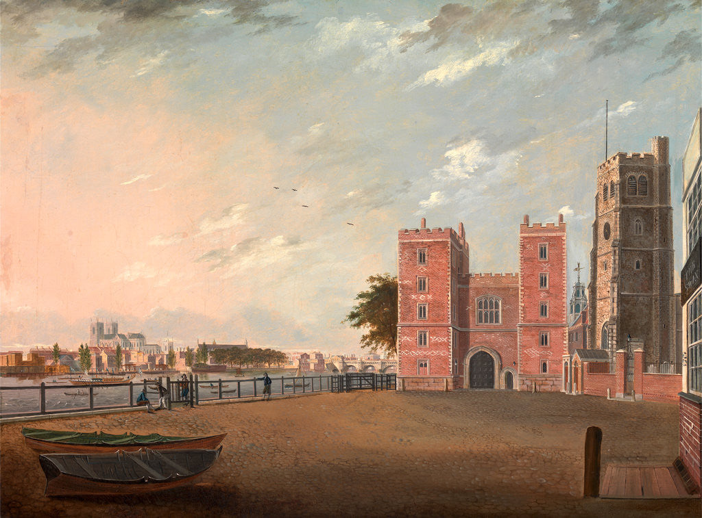 Detail of Lambeth Palace from the West, London by Daniel Turner