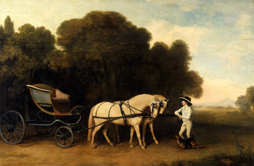 Phaeton with a Pair of Cream Ponies and a Stable-Lad by George Stubbs