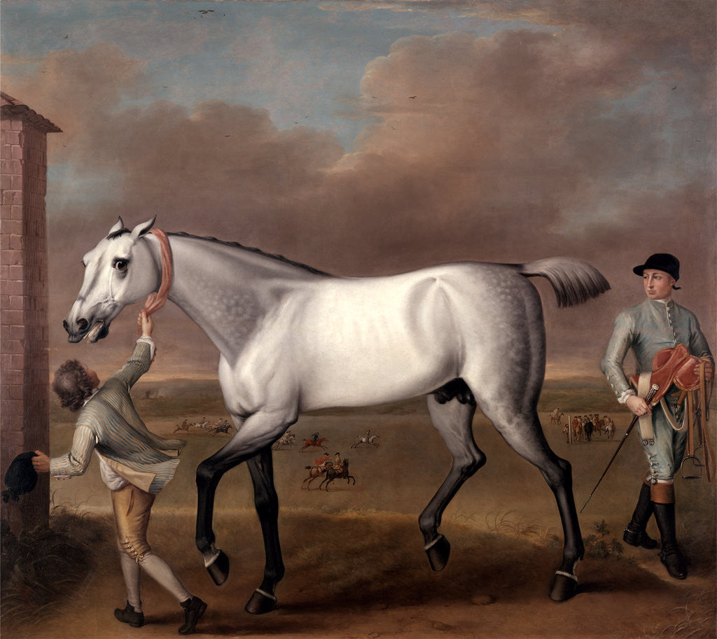 Detail of The Duke of Hamilton's Grey Racehorse, 'Victorious,' at Newmarket by John Wootton