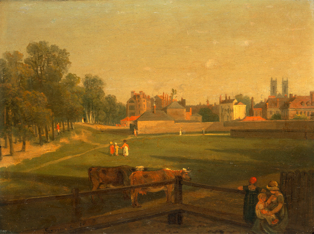 Detail of A Western View of part of Westminster and Bird Cage Walk taken from the Mill House by George Arnald