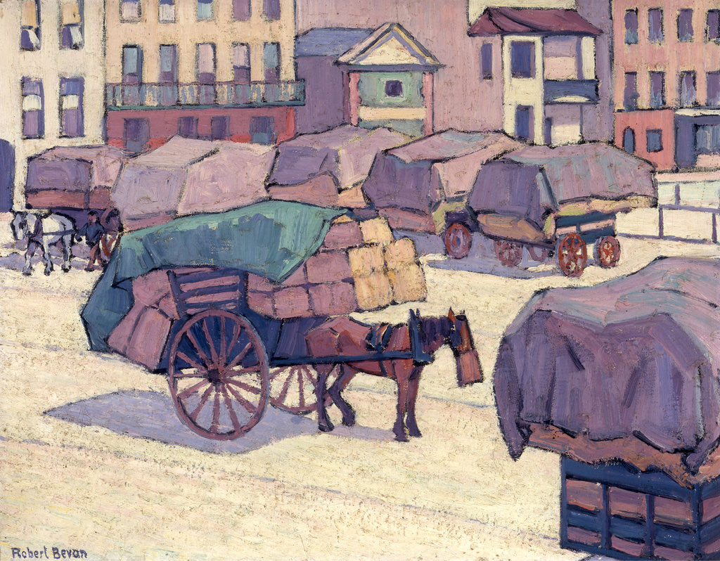 Detail of Hay Carts, Cumberland Market by Robert Polhill Bevan