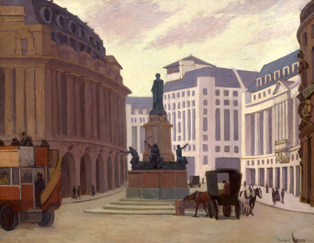 Detail of Aldwych, London Back of canvas and back of stretcher stamped 'Bevan' by Robert Polhill Bevan