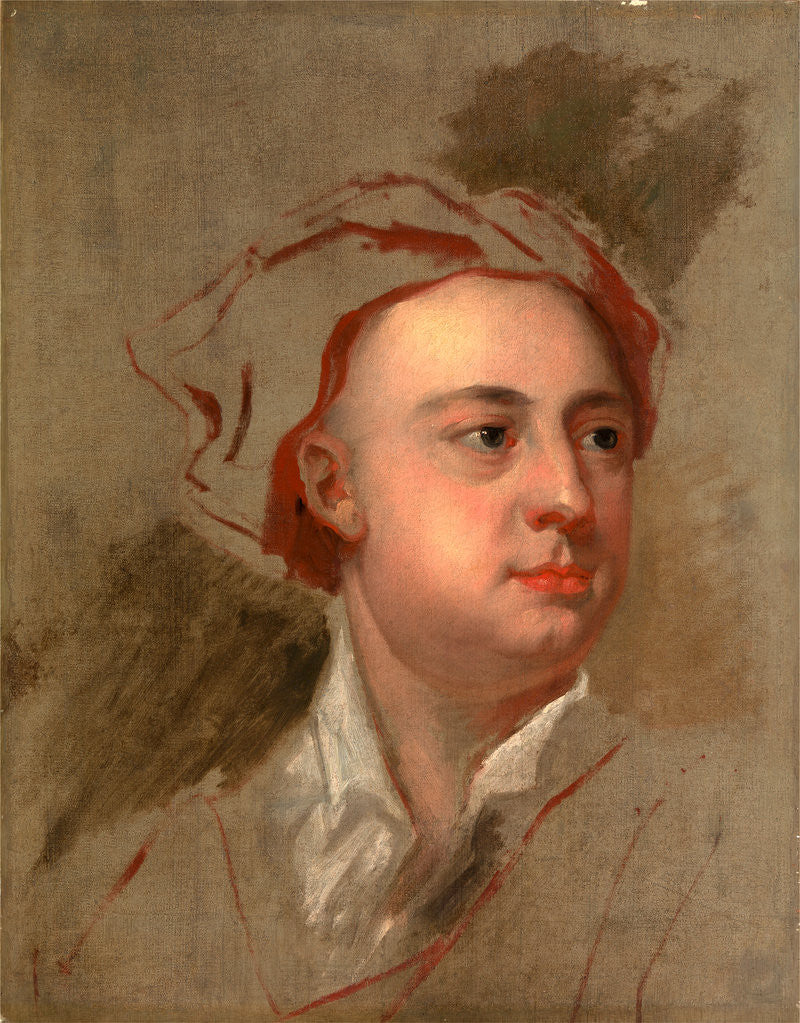 Detail of An Unfinished Study of the Head of James Thomson by William Aikman
