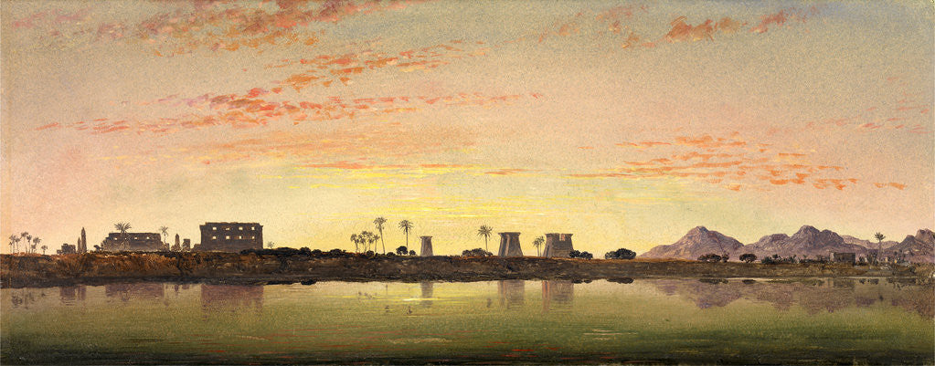 Detail of Pylons at Karnak, the Theban Mountains in the Distance by Edward William Cooke