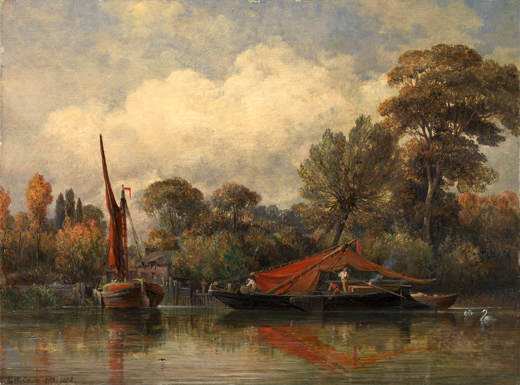 Detail of Opposite my House at Barnes by Edward William Cooke