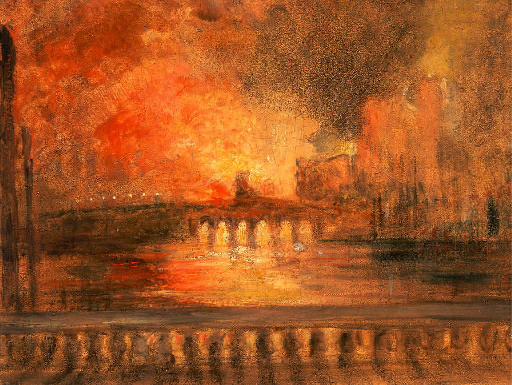 Detail of London, the Burning of the Houses of Parliamen by Anonymous