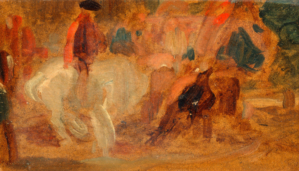 Detail of Man on a White Horse by Anonymous