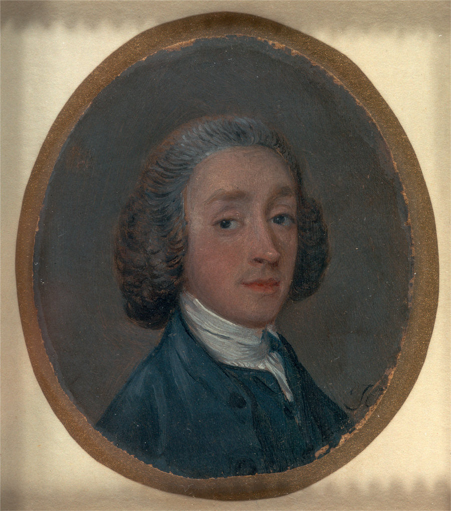Detail of Portrait of a Young Man with Powdered Hair Possibly a self-portrait by Thomas Gainsborough