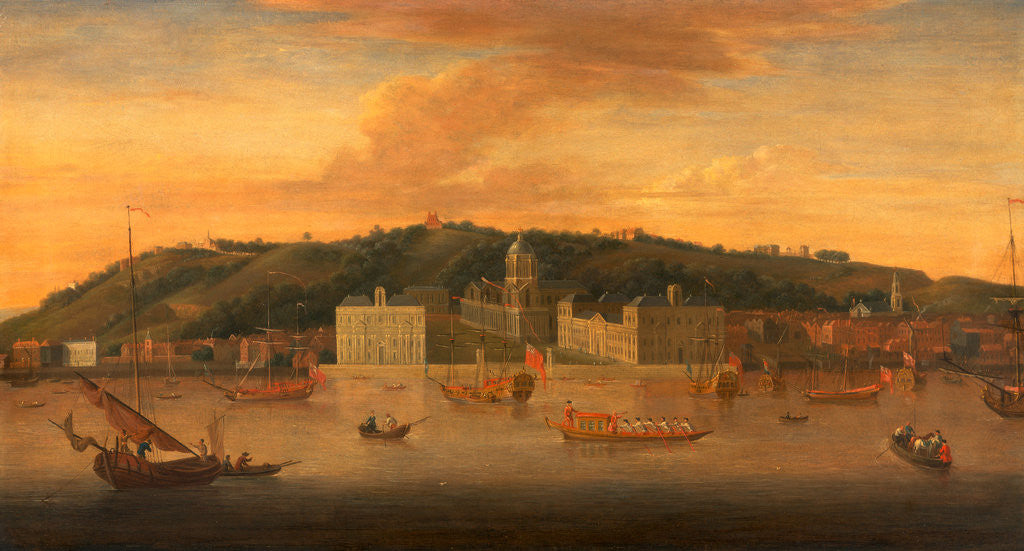 Detail of A view of Greenwich from the River with many Boats by The Elder
