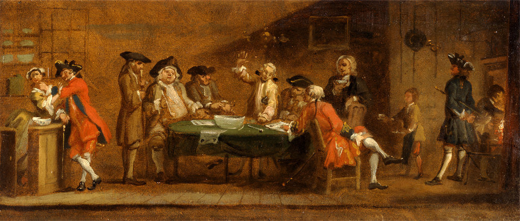 Detail of Figures in a Tavern or Coffee House The Coffee House Politicians by Joseph Highmore