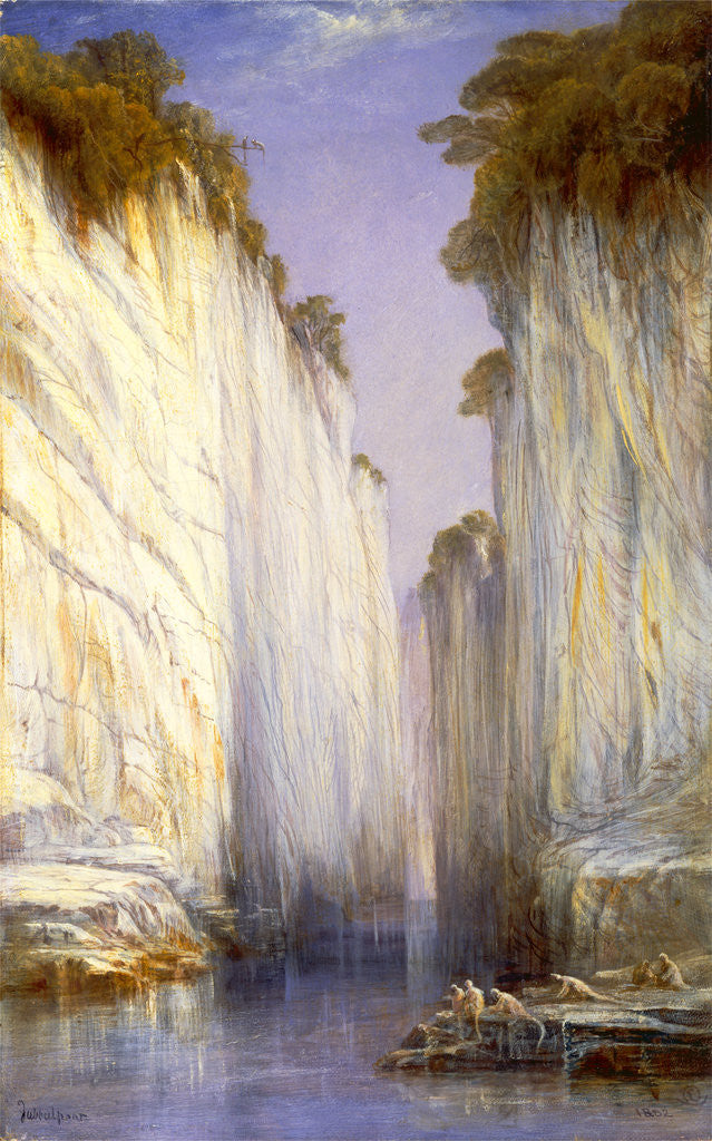 Detail of The Marble Rocks - Nerbudda Jubbolpore by Edward Lear