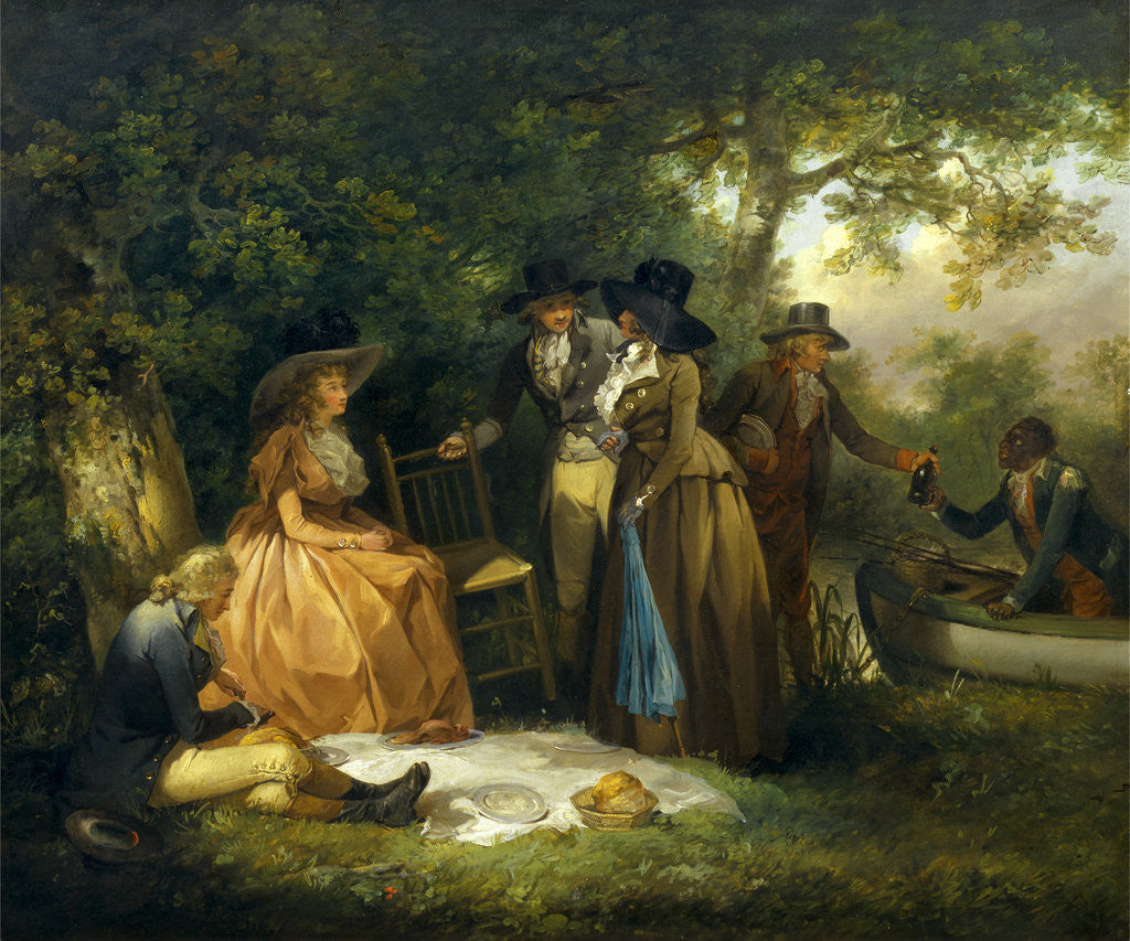Detail of The Anglers' Repast A Luncheon Party by George Morland