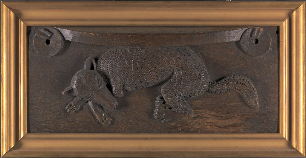 Detail of Carved wood misericord of a Sleeping Fox, possibly from Dunblane Cathedral, Perthshire, Scotland by Anonymous