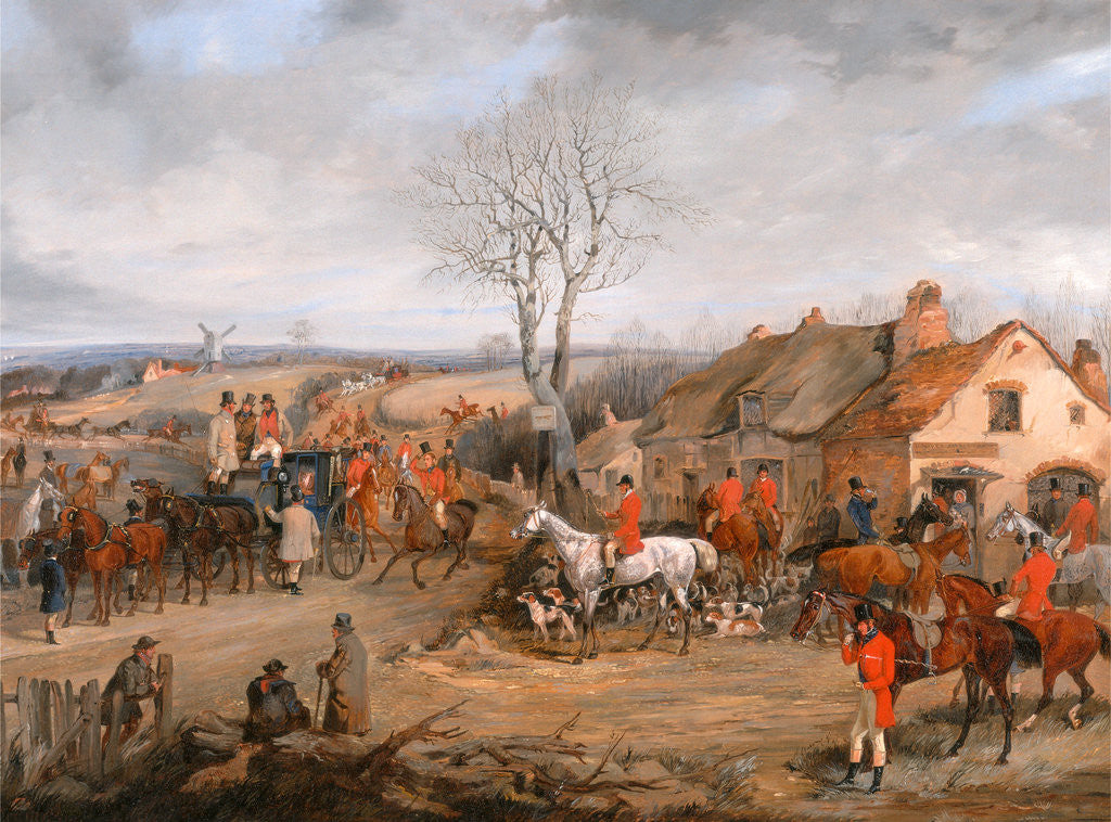 Detail of Hunting Scene: The Meet The Belvoir Hunt: The meet by Henry Thomas Alken