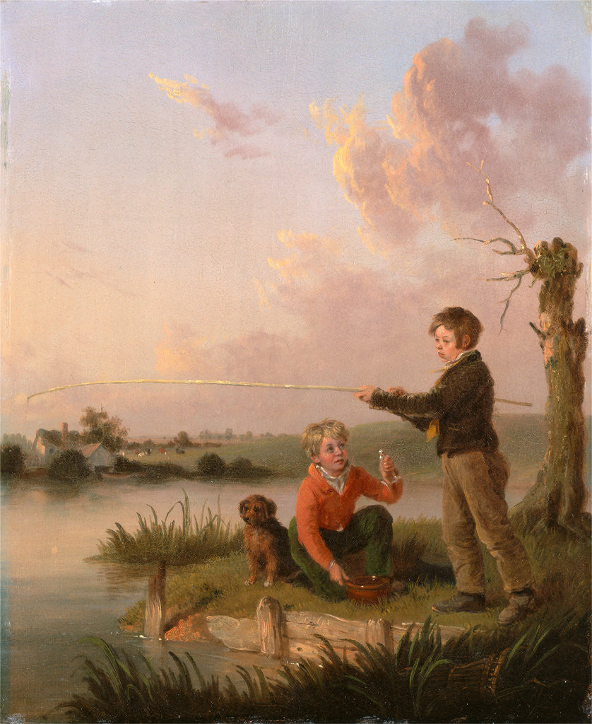Detail of The Young Anglers The Young Fishermen by Edmund Bristow