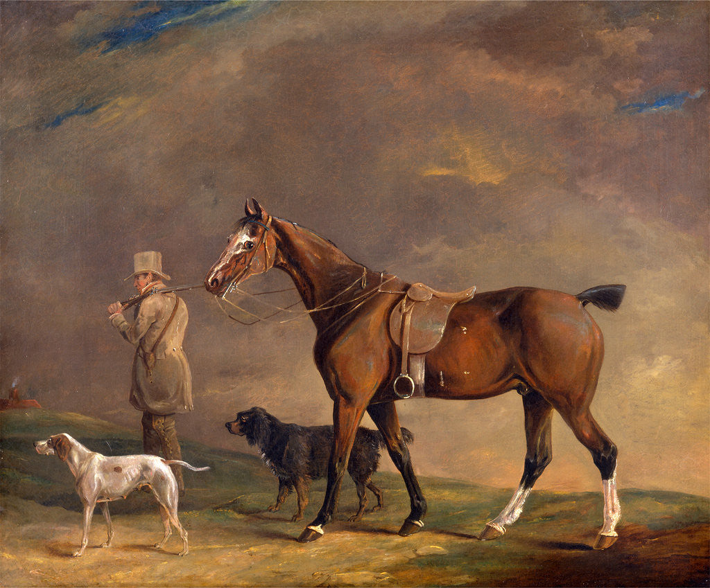 Detail of A Sportsman with Shooting Pony and Gun Dogs by Edwin W. Cooper of Beccles