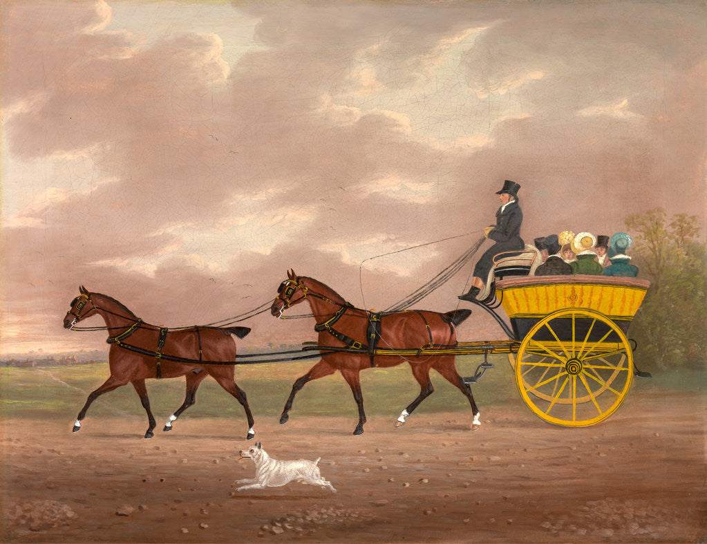 Detail of A Gentleman Driving Tandem to a Jaunting Car Going to Church by Edwin W. Cooper of Beccles