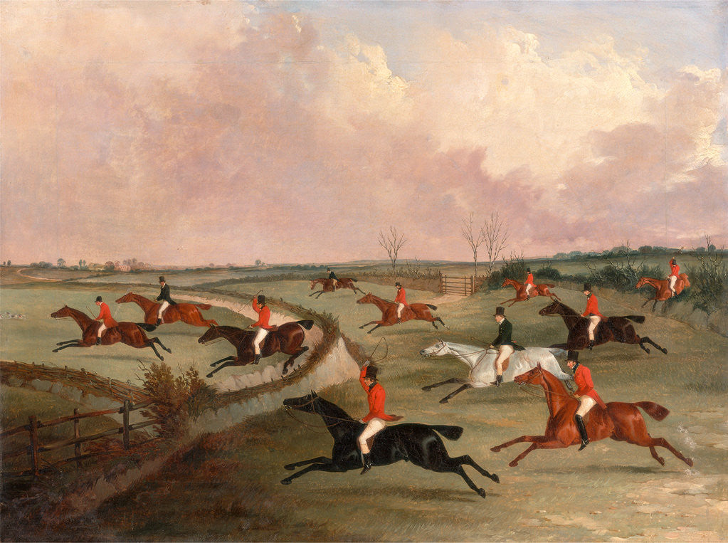 Detail of The Quorn Hunt in Full Cry: Second Horses by John Dalby