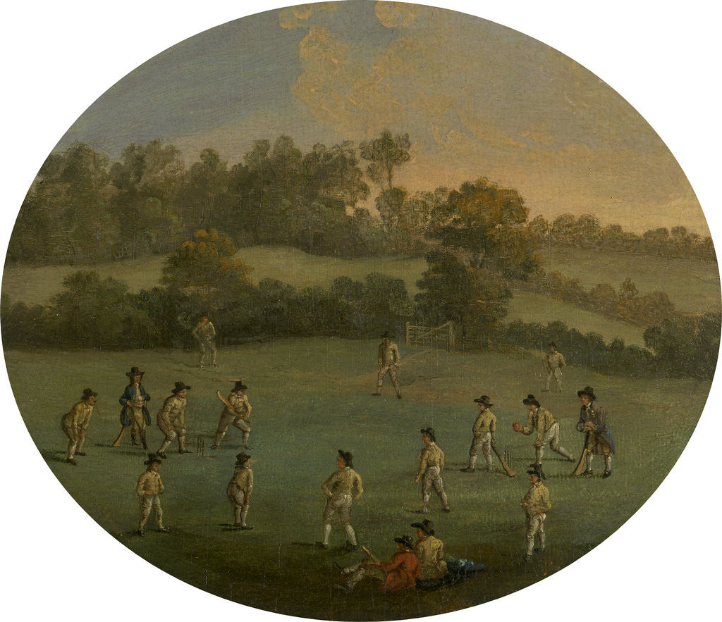 Detail of A Game of Cricket The Royal Academy Club in Marylebone Fields by Anonymous
