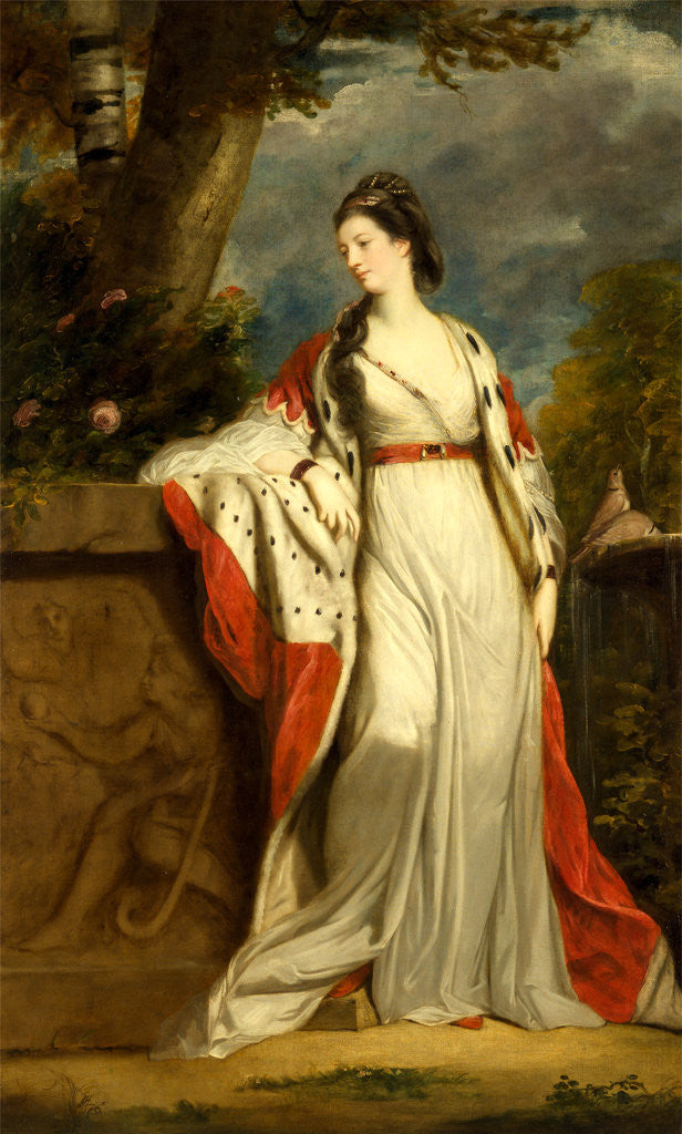 Detail of Elizabeth Gunning, Duchess of Hamilton and Argyll by Sir Joshua Reynolds