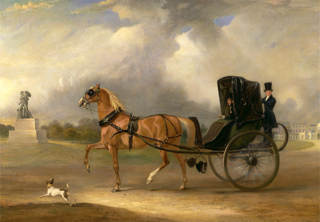 Detail of William Massey-Stanley driving his Cabriolet in Hyde Park by John Ferneley