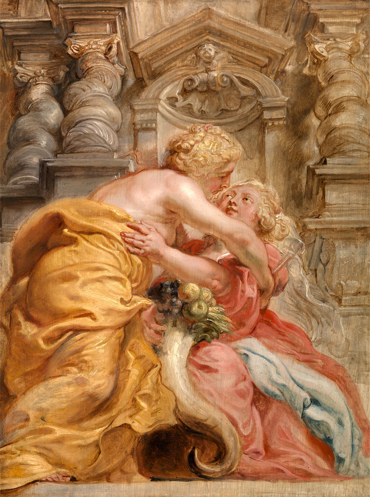 Detail of Peace Embracing Plenty by Sir Peter Paul Rubens