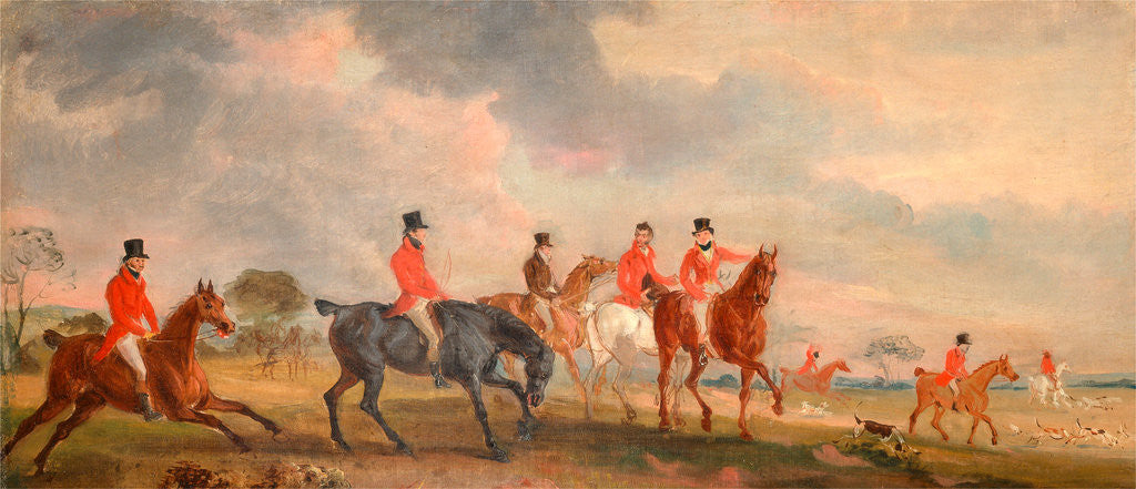 Detail of The Quorn Hunt: a Sketch of the Artist and his Friends Moving Off by John Ferneley