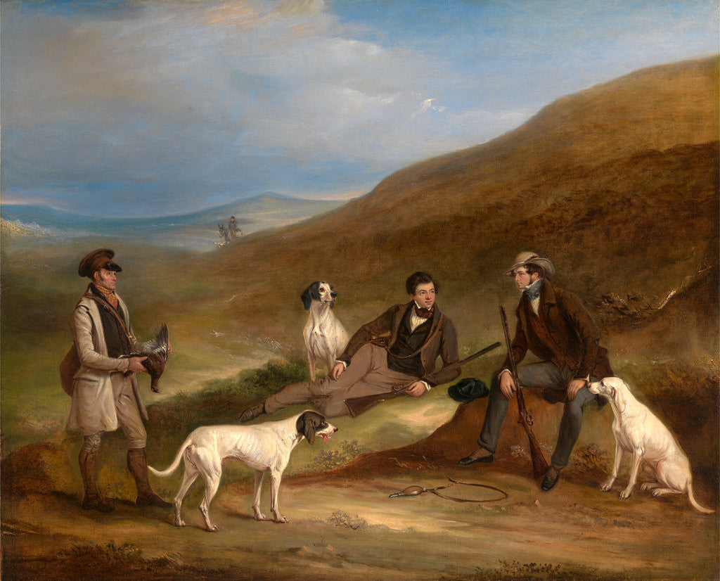 Detail of Edward Horner Reynard and his Brother George Grouse-Shooting At Middlesmoor by John Ferneley