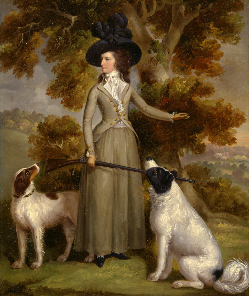 Detail of The Countess of Effingham with Gun and Shooting Dogs by George Haugh