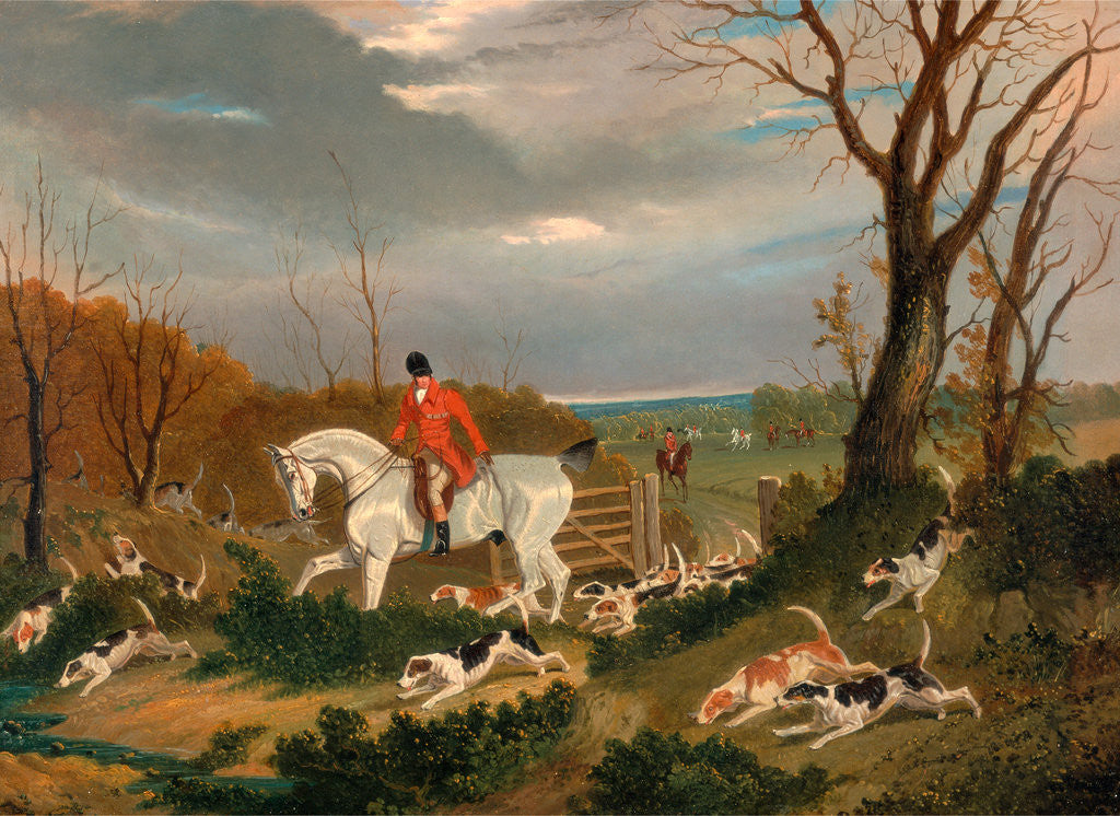 Detail of The Suffolk Hunt: Going to Cover near Herringswell The Suffolk Hunt - Going to Cover near Herringswell by John Frederick Herring