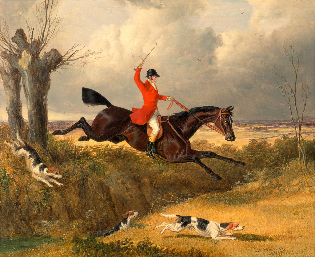 Detail of Foxhunting: Clearing a Ditch by John Frederick Herring