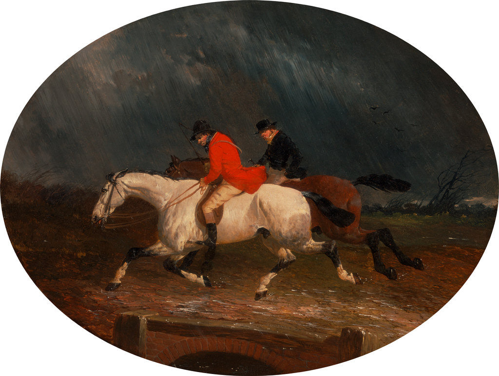 Detail of Returning from the Hunt The Return from the Hunt in the Rain by John Frederick Herring Jr.