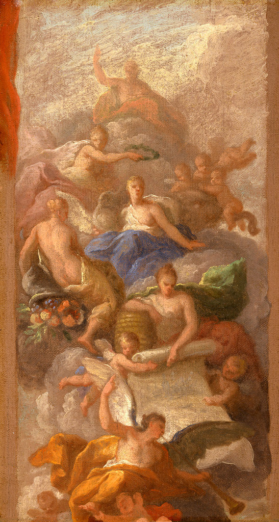 Detail of A Sketch of Gratitude Crowned by Peace, with Other Allegorical Figures of Industry, Fame and Plenty by Sir James Thornhill