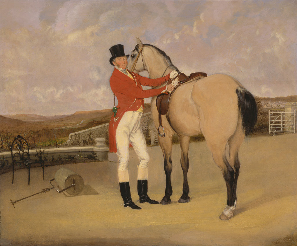 Detail of James Taylor Wray of the Bedale Hunt with his Dun Hunter Possibly by Ambrose Martin