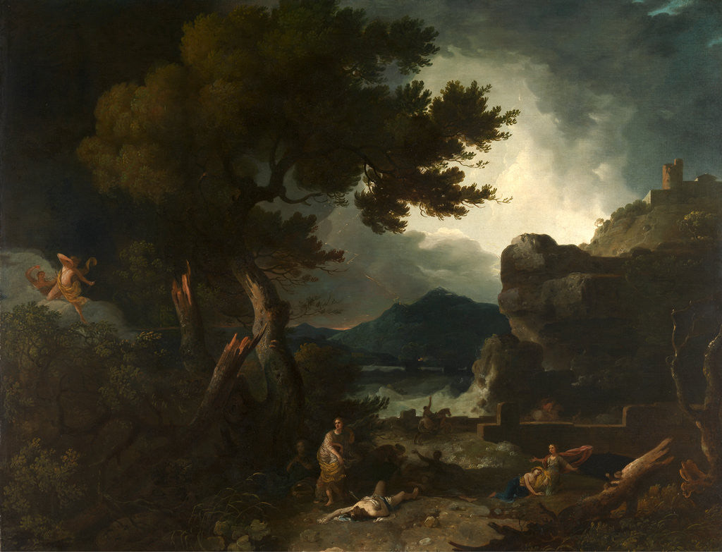 Detail of The Destruction of the Children of Niobe A large landskip with the story of Niobe by Richard Wilson