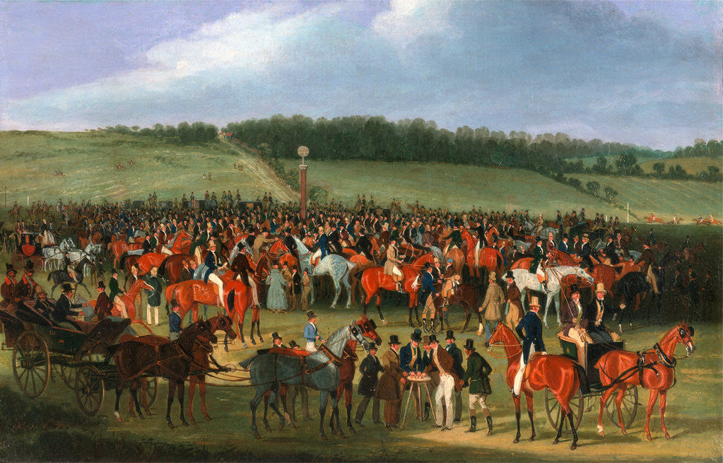 Detail of Epsom Races: The Betting Post by James Pollard
