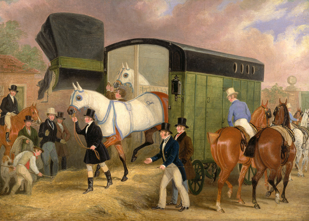 Detail of The Derby Pets: The Arrival by James Pollard