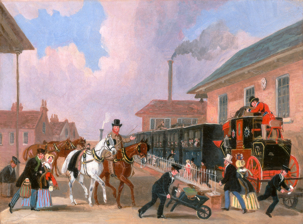 Detail of The Louth-London Royal Mail Travelling by Train from Peterborough East by James Pollard