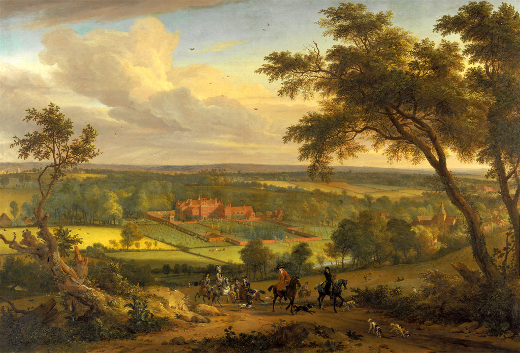 Detail of Bifrons Park, Kent Hunting Scene with Brifons Park in the Background by Perhaps Jan van der Vaardt