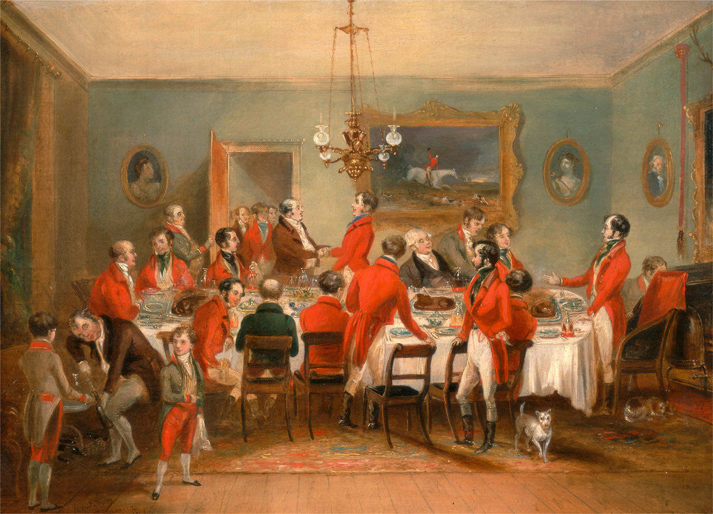 Detail of Bachelor's Hall: The Hunt Breakfast by Calcraft Turner