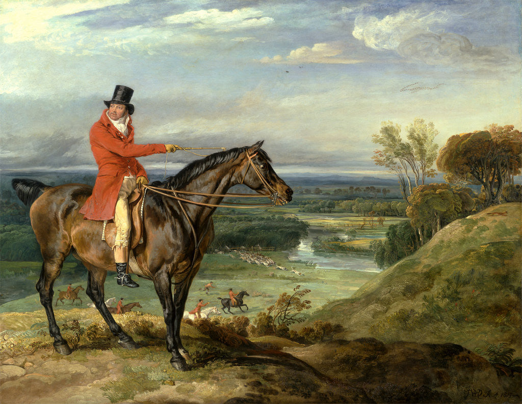 Detail of Theophilus Levett and a Favorite Hunter by James Ward