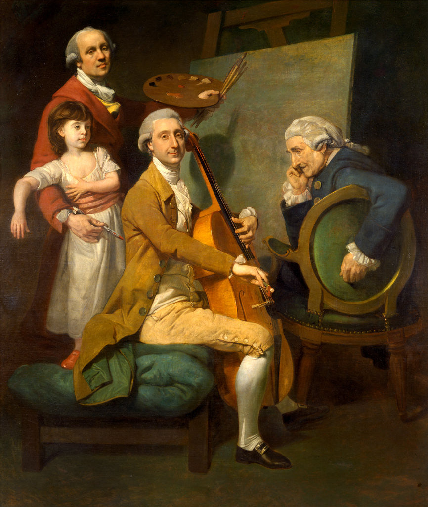Detail of Self-Portrait with His Daughter Maria Theresa, James Cervetto, and Giacobbe Cervetto by Johan Joseph Zoffany
