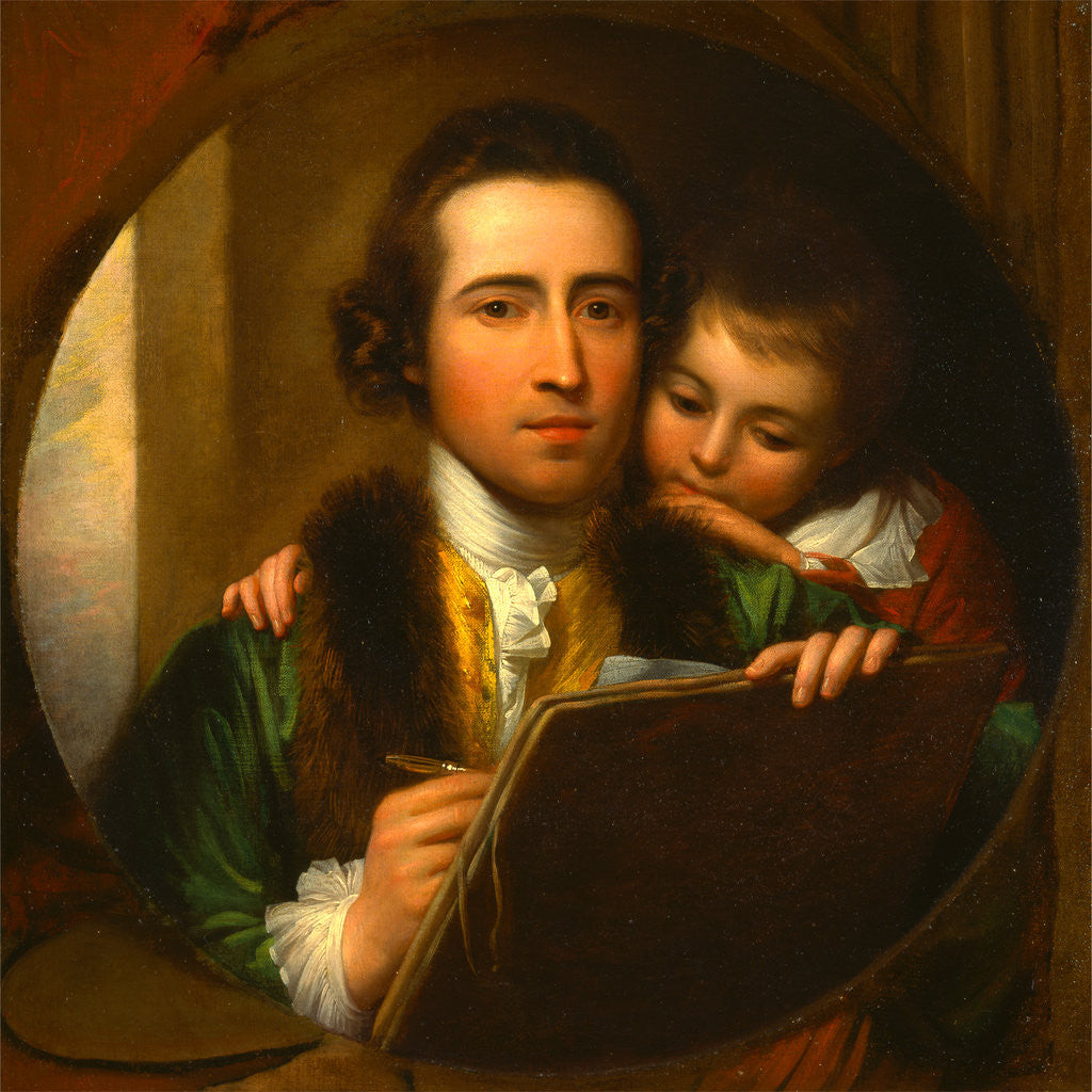 Detail of The Artist and His Son Raphael by Benjamin West