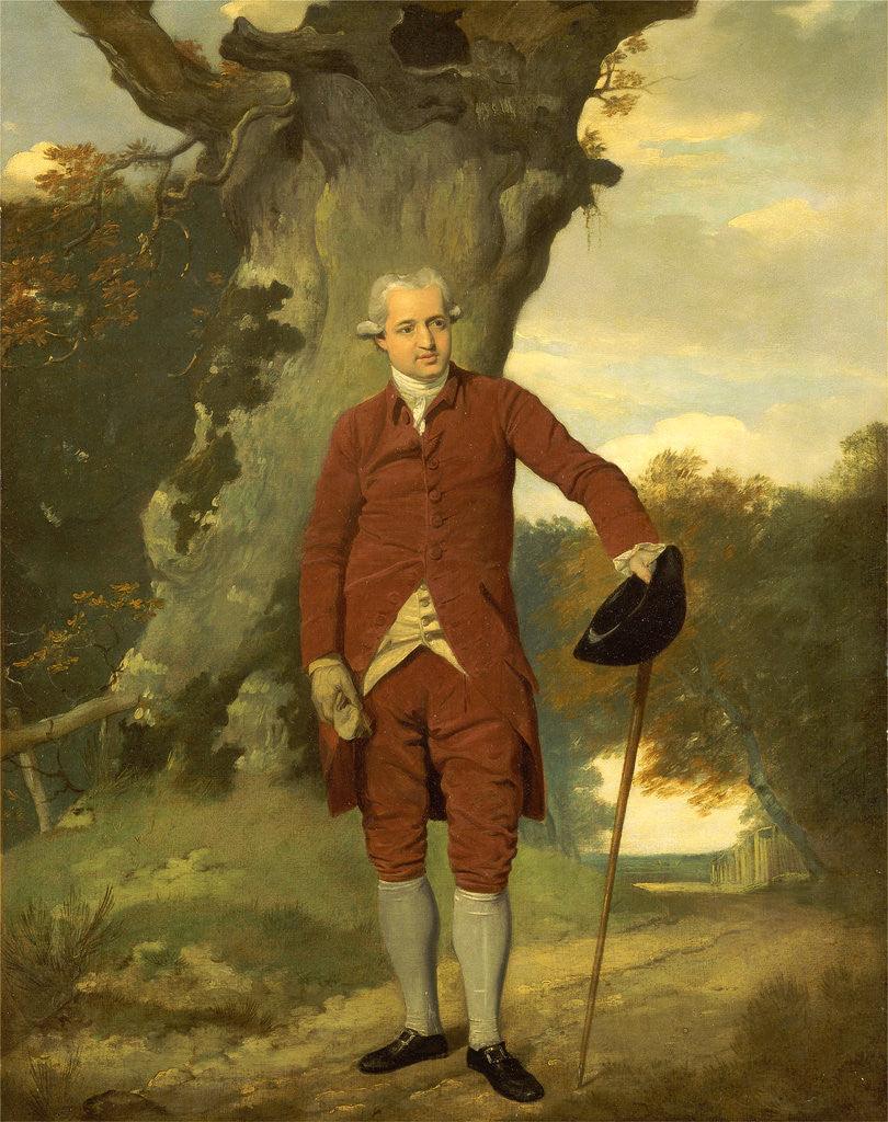 Detail of Portrait of a Man, Possibly Mr. Barclay Mr. Thrale by Francis Wheatley