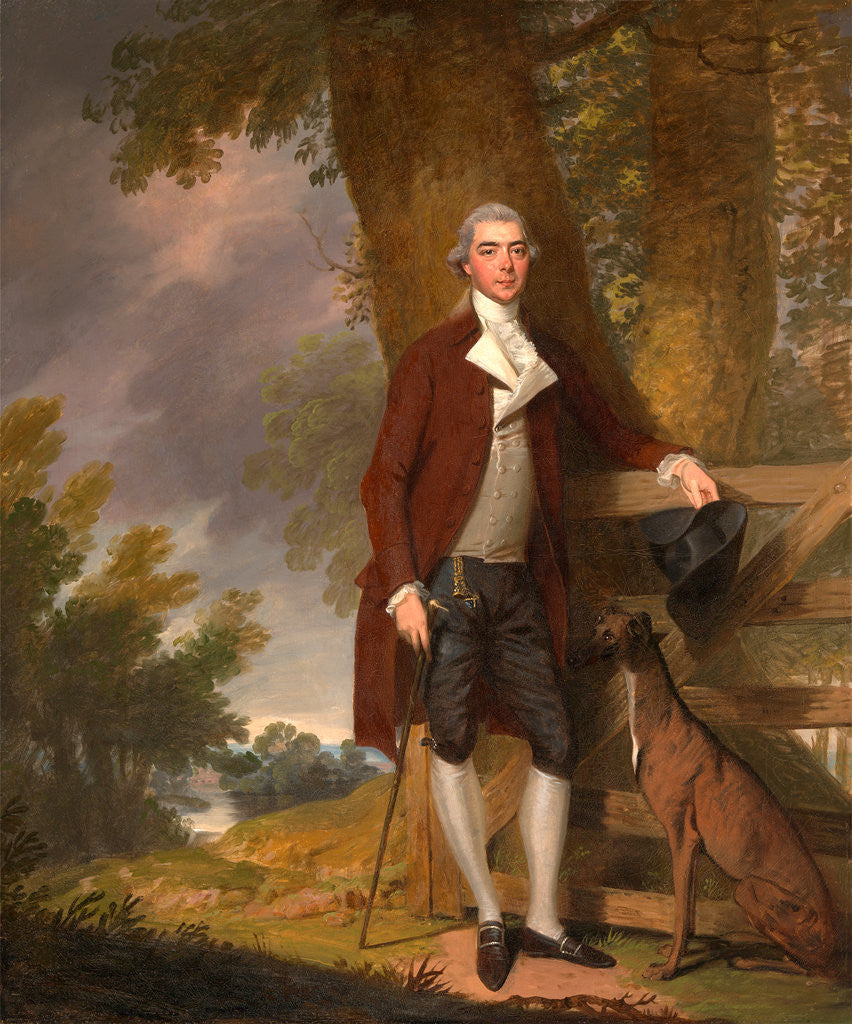 Detail of A Gentleman and his Dog in a Landscape by Francis Wheatley